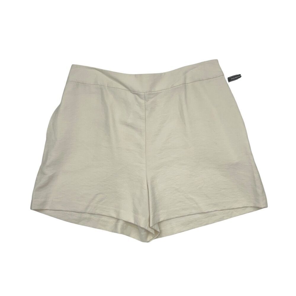 Leith High Waisted Shorts Women's XL Ivory Women’s Side Zip Flat Front